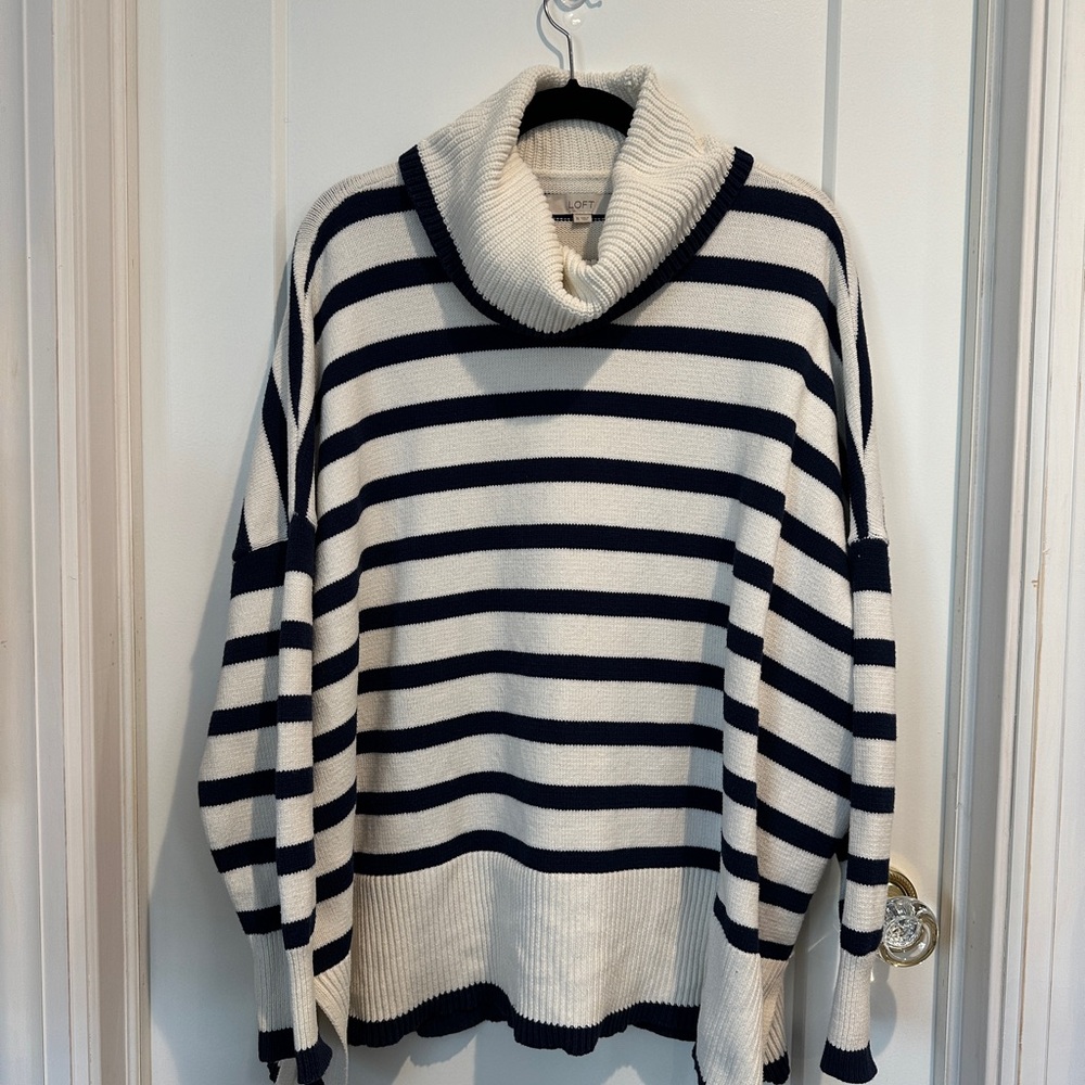 Striped Navy and White Women's Sweater